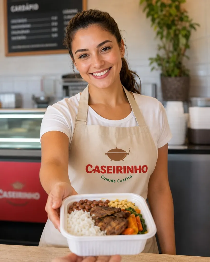 Atendente Caseirinho com marmitex
